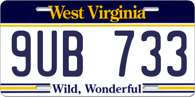 WV license plate 9UB733