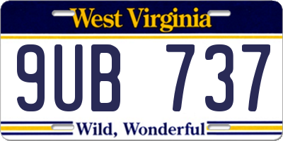 WV license plate 9UB737