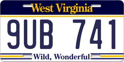 WV license plate 9UB741