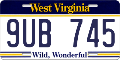 WV license plate 9UB745
