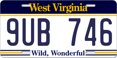 WV license plate 9UB746