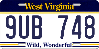 WV license plate 9UB748