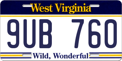 WV license plate 9UB760