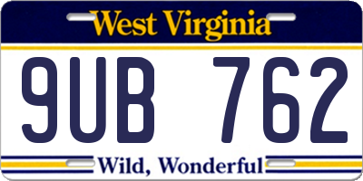 WV license plate 9UB762