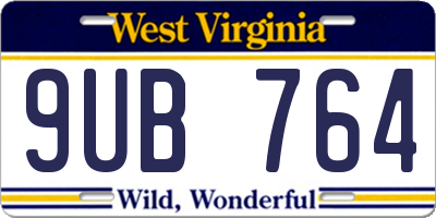 WV license plate 9UB764