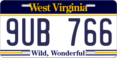 WV license plate 9UB766