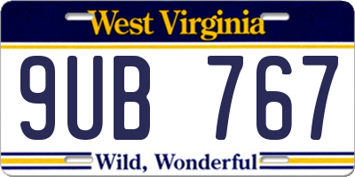 WV license plate 9UB767