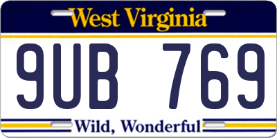 WV license plate 9UB769