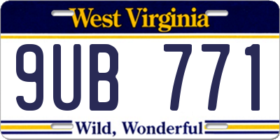 WV license plate 9UB771