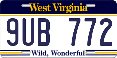 WV license plate 9UB772