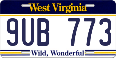 WV license plate 9UB773