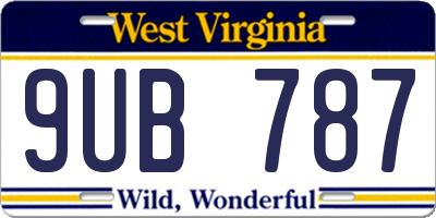 WV license plate 9UB787