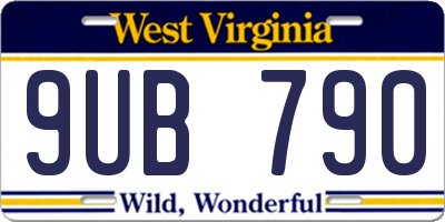WV license plate 9UB790