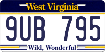 WV license plate 9UB795