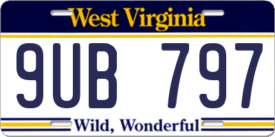 WV license plate 9UB797