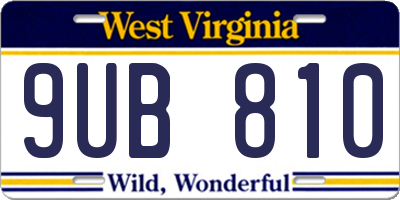 WV license plate 9UB810