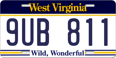 WV license plate 9UB811