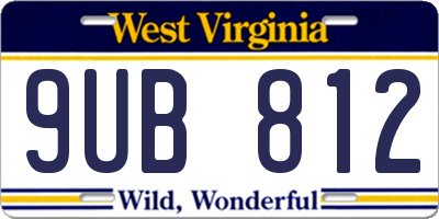 WV license plate 9UB812