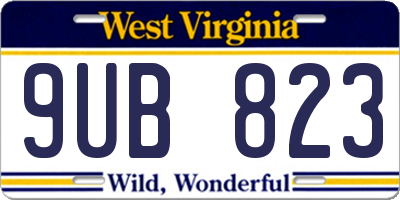 WV license plate 9UB823