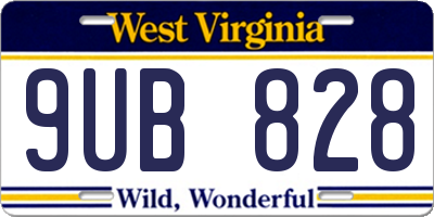 WV license plate 9UB828