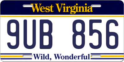 WV license plate 9UB856