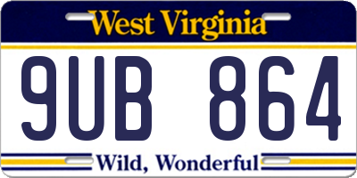 WV license plate 9UB864