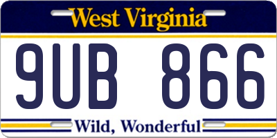 WV license plate 9UB866