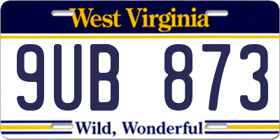 WV license plate 9UB873