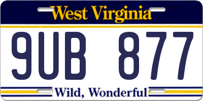 WV license plate 9UB877