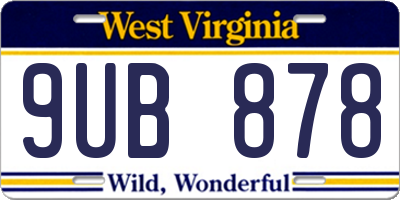 WV license plate 9UB878