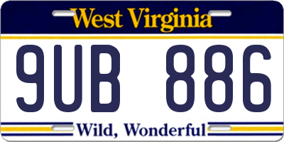 WV license plate 9UB886
