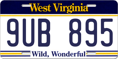 WV license plate 9UB895
