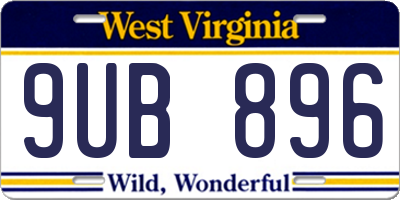 WV license plate 9UB896
