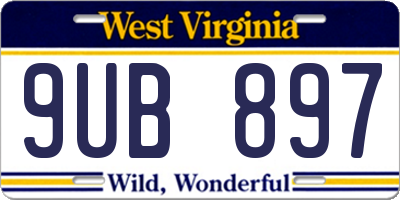 WV license plate 9UB897