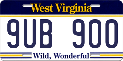 WV license plate 9UB900