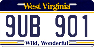 WV license plate 9UB901