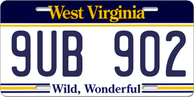 WV license plate 9UB902