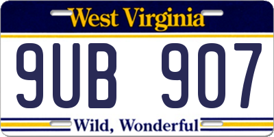 WV license plate 9UB907