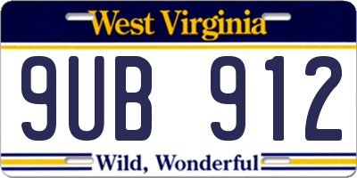 WV license plate 9UB912