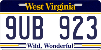 WV license plate 9UB923