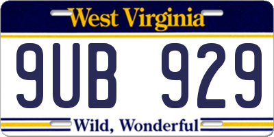 WV license plate 9UB929