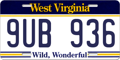 WV license plate 9UB936