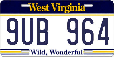 WV license plate 9UB964