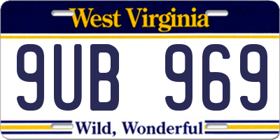 WV license plate 9UB969