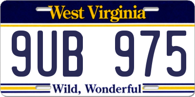 WV license plate 9UB975