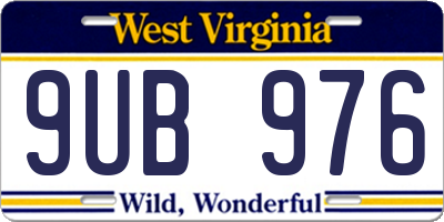 WV license plate 9UB976