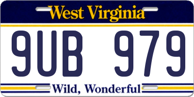 WV license plate 9UB979