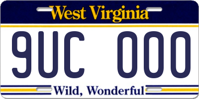 WV license plate 9UC000