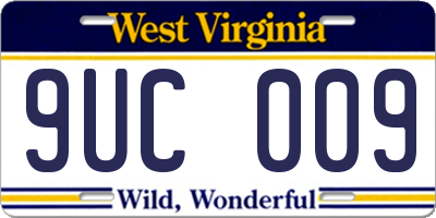 WV license plate 9UC009