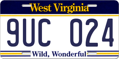 WV license plate 9UC024
